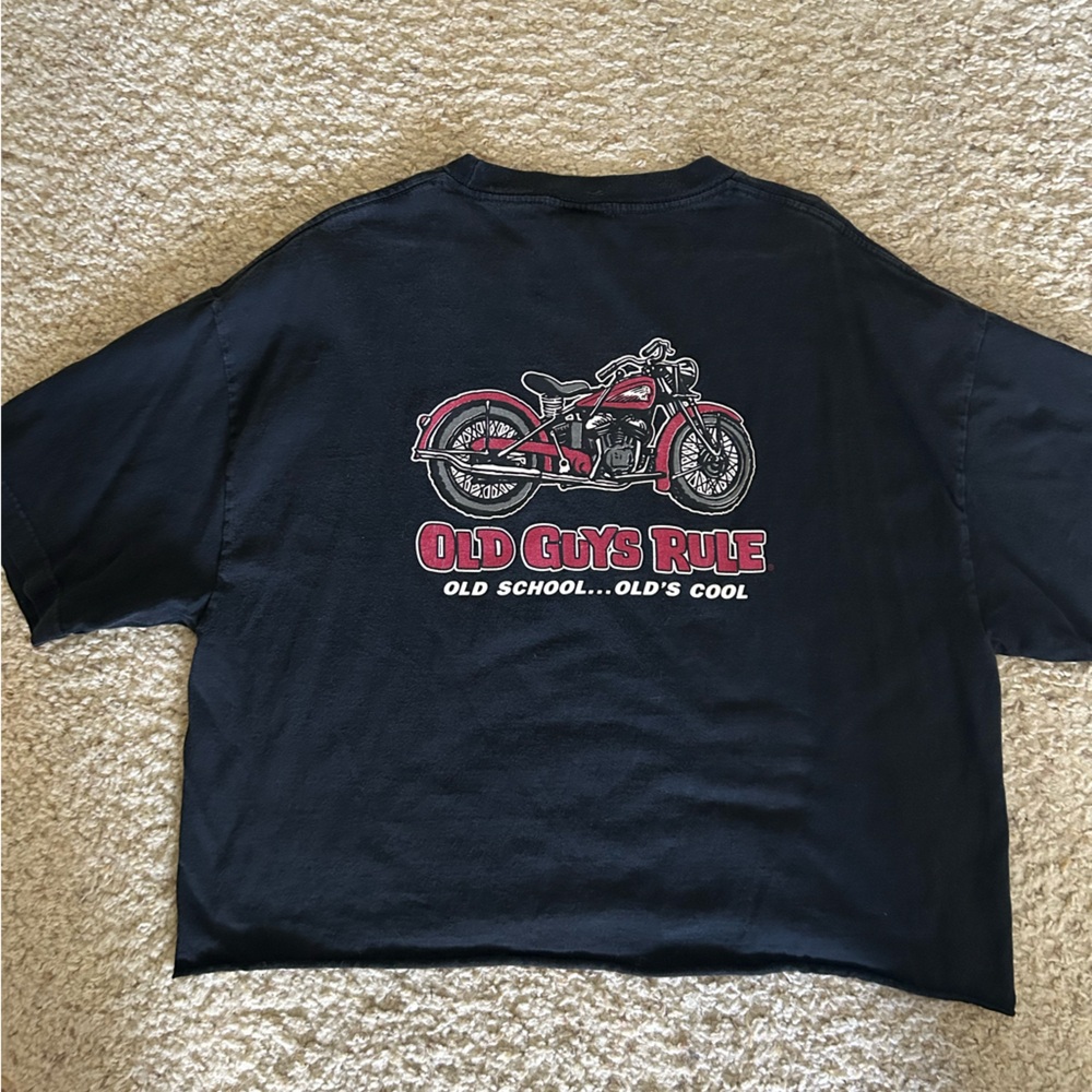 Old Guys Rule Oversized Cropped Tee